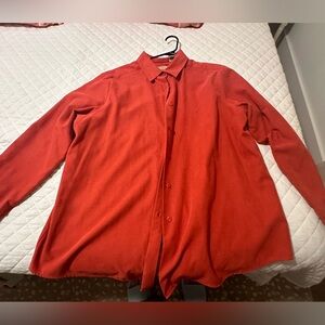 L.L. bean button up top size orange plus size 1X